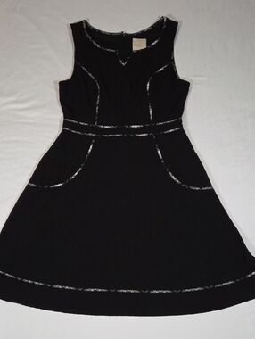 Modcloth Black With Gray Plaid Accents Size Large Dress